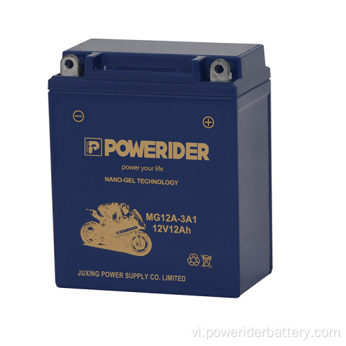 12V 12AH YB12AL-A Nano-Gel Tech Motorcycle Starter Pin